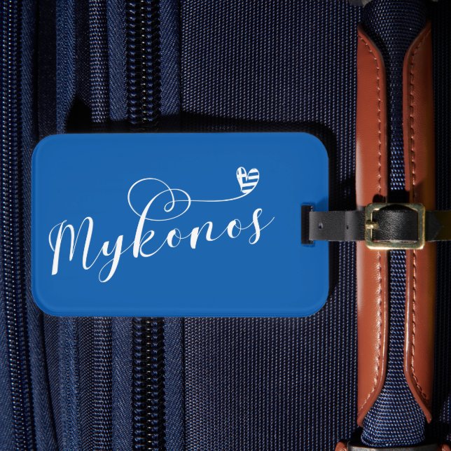 Etiqueta De Bagagem I Heart Mykonos, Grécia (Frente Insitu 4)