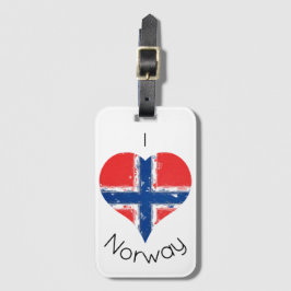 Etiqueta De Bagagem I Heart Norway Heritage Flag