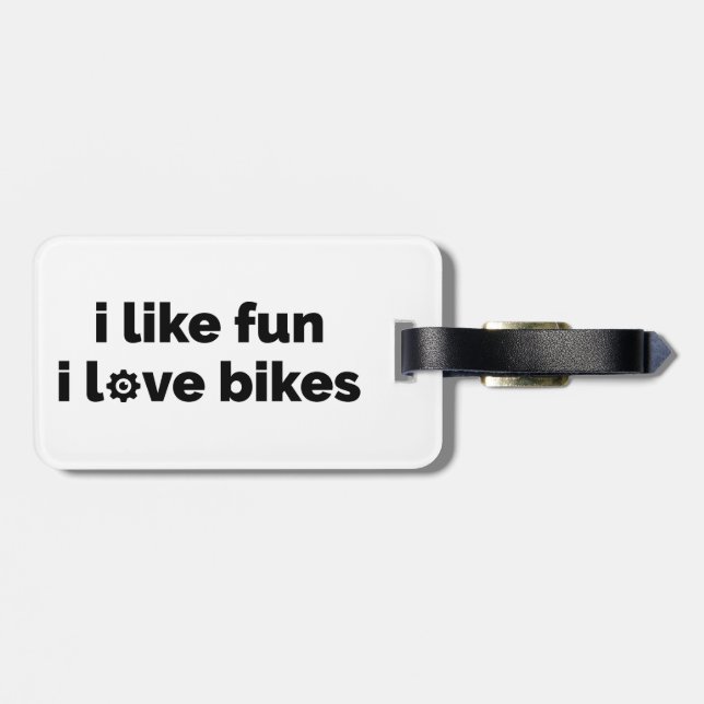 Etiqueta De Bagagem I Like Fun I Love Bikes (Traseira Horizontal)
