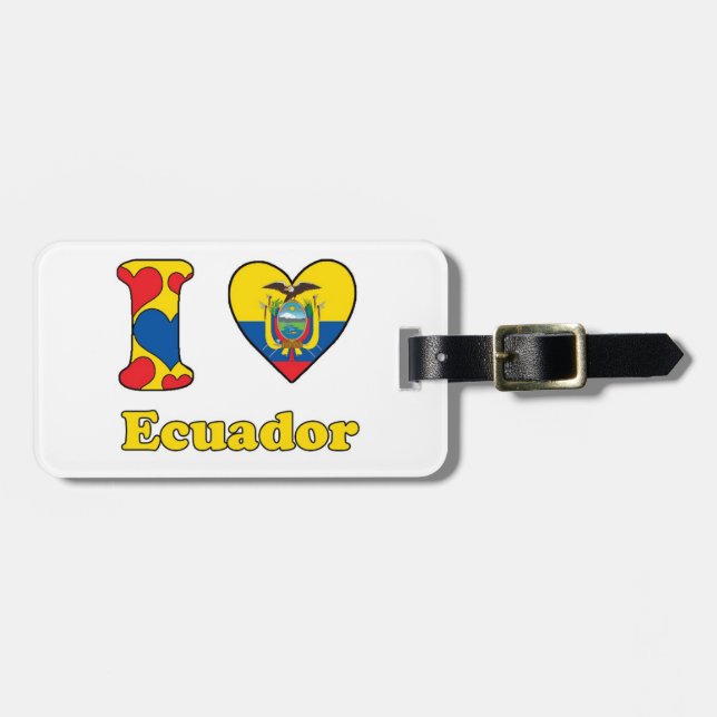 Etiqueta De Bagagem I love Ecuador (Frente Horizontal)