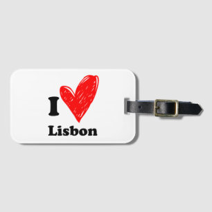 Etiqueta De Bagagem I Love Lisbon - Heart Sketch