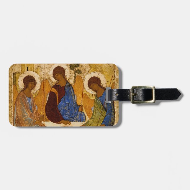 Etiqueta De Bagagem Ícone da Santíssima Trindade Rublev Bizantine Russ (Frente Horizontal)