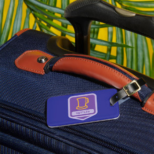 Etiqueta De Bagagem Ícone de Kettles Roxo e Amarelo Moderno