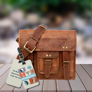 Etiqueta De Bagagem Icónico profissional do psiquiatra projetado