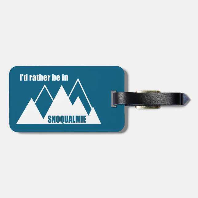 Etiqueta De Bagagem I'd Rather Be In Snoqualmie Washington Mountain (Traseira Horizontal)