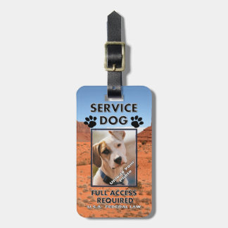 Etiqueta De Bagagem Identificação com foto do cão do serviço de