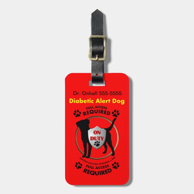 Etiqueta De Bagagem Identificação personalizada alerta do cão do (Frente Vertical)