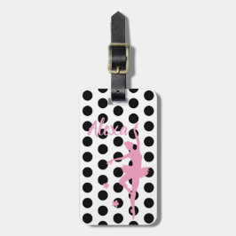 Etiqueta De Bagagem Identificador de bagagem de bailarina cor-de-rosa 