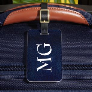 Etiqueta De Bagagem Identificador de Bagagem de Couro Sintético Azul M