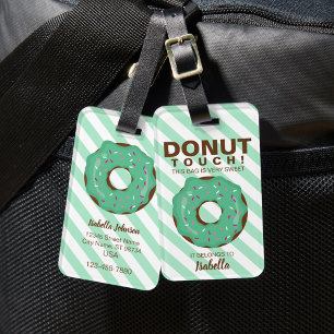 Etiqueta De Bagagem Identificador de Bagagem Donut Verde