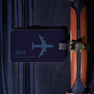 Etiqueta De Bagagem Identificar malas de viagem com azul muito escuro