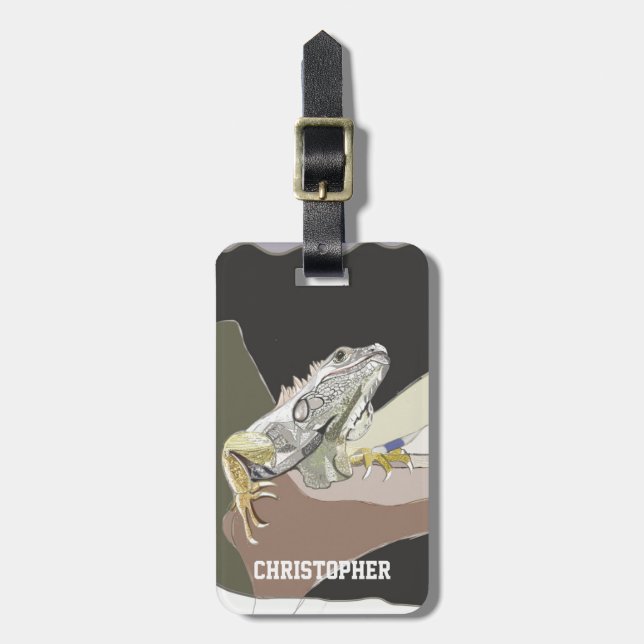 Etiqueta De Bagagem Iguana (Frente Vertical)