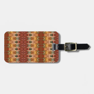 Etiqueta De Bagagem Ikat verde e âmbar 3