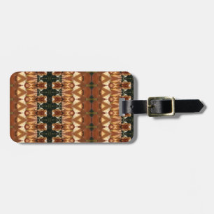 Etiqueta De Bagagem Ikat Verde e Amber