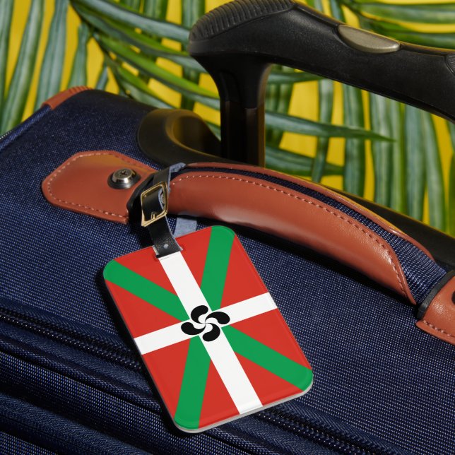 Etiqueta De Bagagem Ikurriña com símbolo Lauburu (Frente Insitu 1)