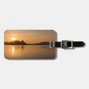 Etiqueta De Bagagem Ilha Komodo ao Pôr-do-Sol