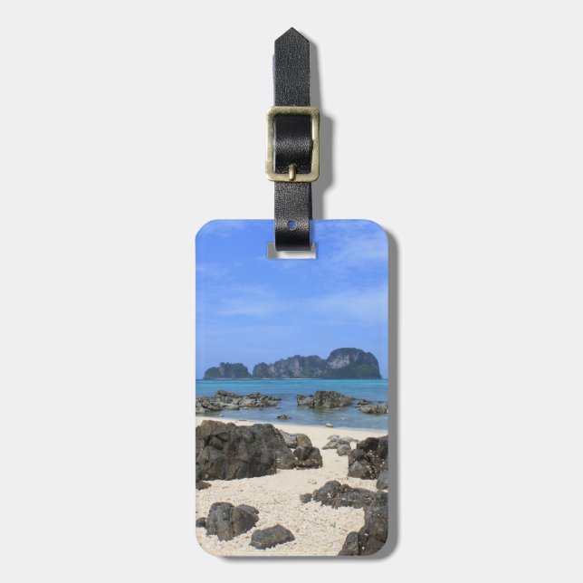 Etiqueta De Bagagem Ilha Tropical (Frente Vertical)