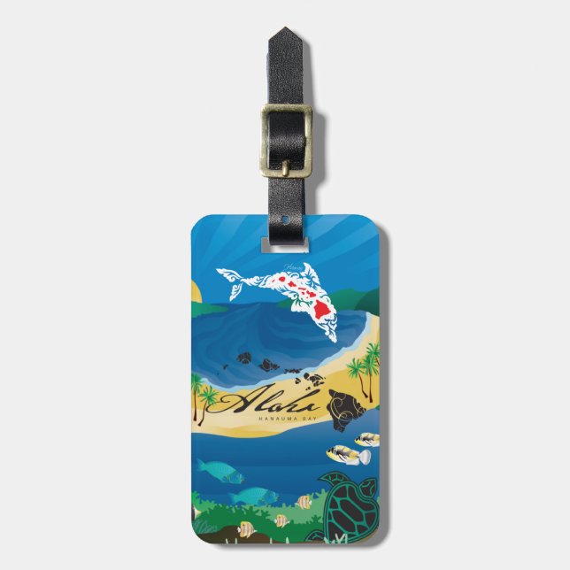 Etiqueta De Bagagem Ilhas Aloha Hawaii (Frente Vertical)