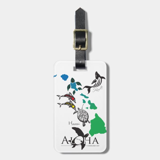 Etiqueta De Bagagem Ilhas Hawaii (Frente Vertical)