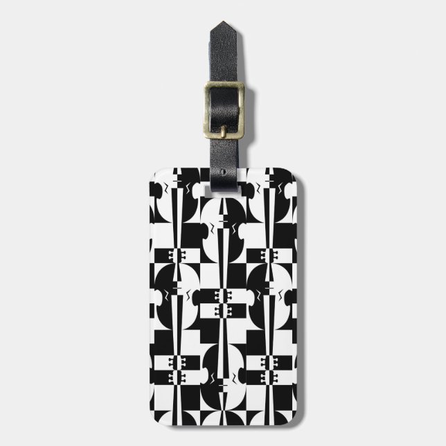 Etiqueta De Bagagem Ilusão óptica do violino (Frente Vertical)