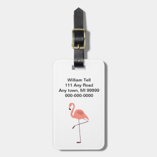 Etiqueta De Bagagem Ilustração cor-de-rosa do pássaro do flamingo
