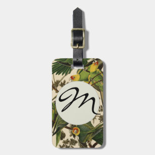 Etiqueta De Bagagem Ilustração de Ave de Papagaio da Carolina de Audub