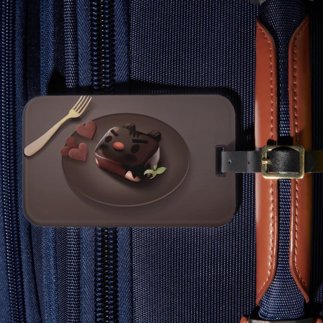 Etiqueta De Bagagem Ilustração de Chocolate Brownie (Frente Insitu 4)
