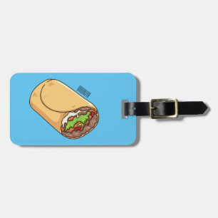 Etiqueta De Bagagem Ilustração de desenho animado burrito