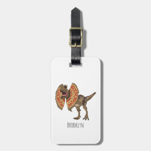 Etiqueta De Bagagem Ilustração de desenho animado de Dilophosaurus