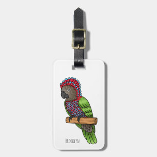 Etiqueta De Bagagem Ilustração de desenho animado de pássaros-papagaio