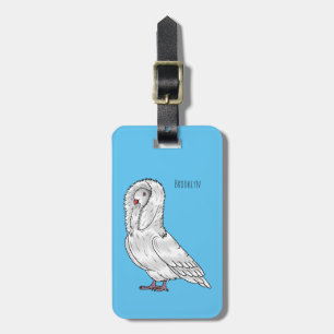 Etiqueta De Bagagem Ilustração de desenho animado de pombo-jacobino