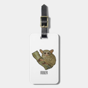Etiqueta De Bagagem Ilustração de desenho animado de Tarsier
