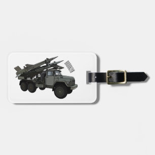 Etiqueta De Bagagem Ilustração de desenho animado de veículos mísseis