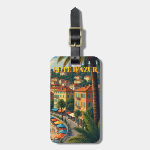 Etiqueta De Bagagem Ilustração de viagem Cote D'Azur em estilo vintage
