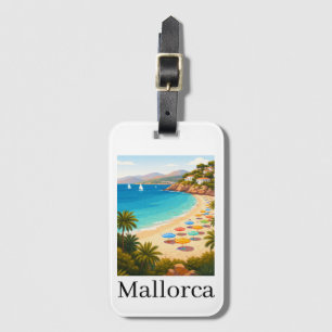 Etiqueta De Bagagem Ilustração de viagem de praia vintage de Maiorca E