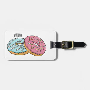 Etiqueta De Bagagem ilustração do desenho animado de rosquinha