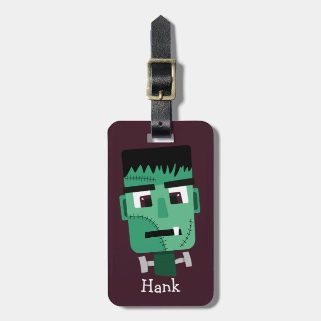 Etiqueta De Bagagem Ilustração do Monstro de Frankenstein (Frente Vertical)