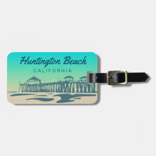 Etiqueta De Bagagem Ilustração Personalizada de Cais de Praia de Hunti
