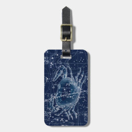 Etiqueta De Bagagem Ilustração Vintage de Sinal Zodiac do cancer