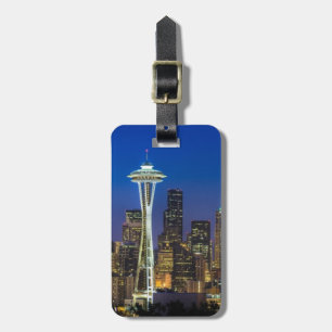 Etiqueta De Bagagem Imagem da skyline de Seattle em horas de manhã