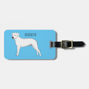 Etiqueta De Bagagem Imagem do desenho animado do cão Dogo argentino