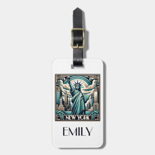 Etiqueta De Bagagem Imagem do estilo Art Deco New York