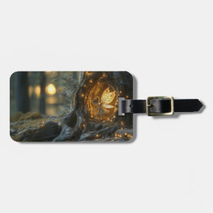 Etiqueta De Bagagem Imagem química de uma fada no oco de uma árvore