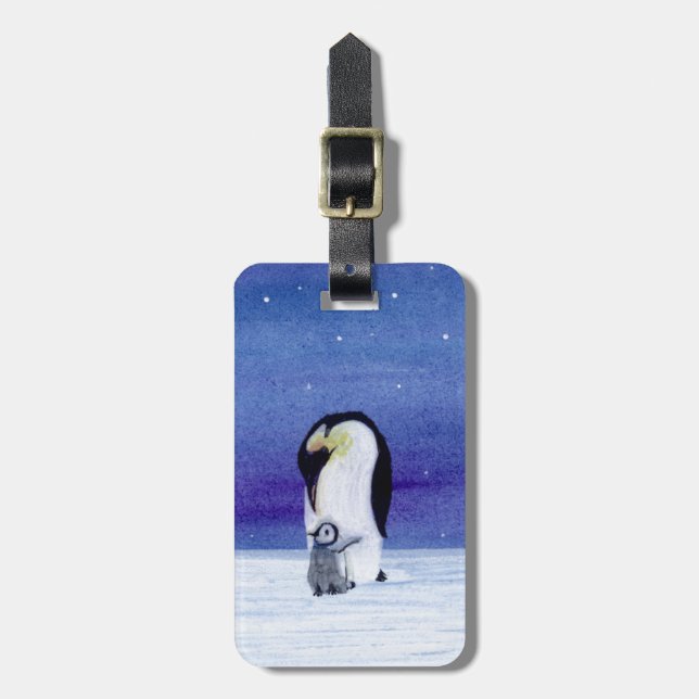 Etiqueta De Bagagem Imperador Penguin (Frente Vertical)