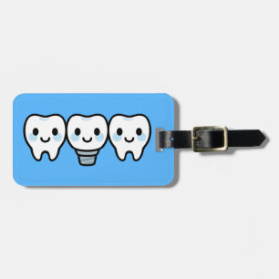 Etiqueta De Bagagem Implante Dental Sorridente