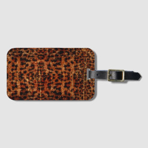 Etiqueta De Bagagem Impressão Animal Jaguar Grunge Desgastado Vintage