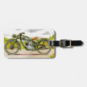 Etiqueta De Bagagem Impressão da motocicleta do vintage