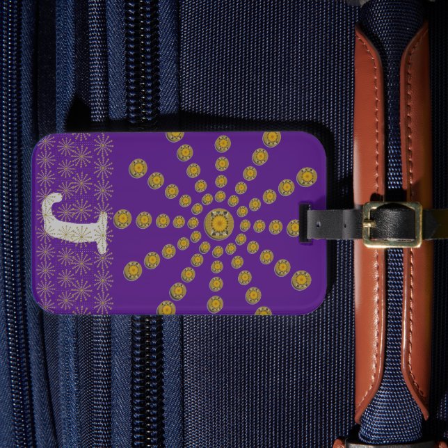 Etiqueta De Bagagem Impressão de Bolinhas de girassol Legal africano (Frente Insitu 4)