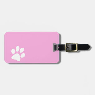 Etiqueta De Bagagem impressão de pata de animal cor-de-rosa