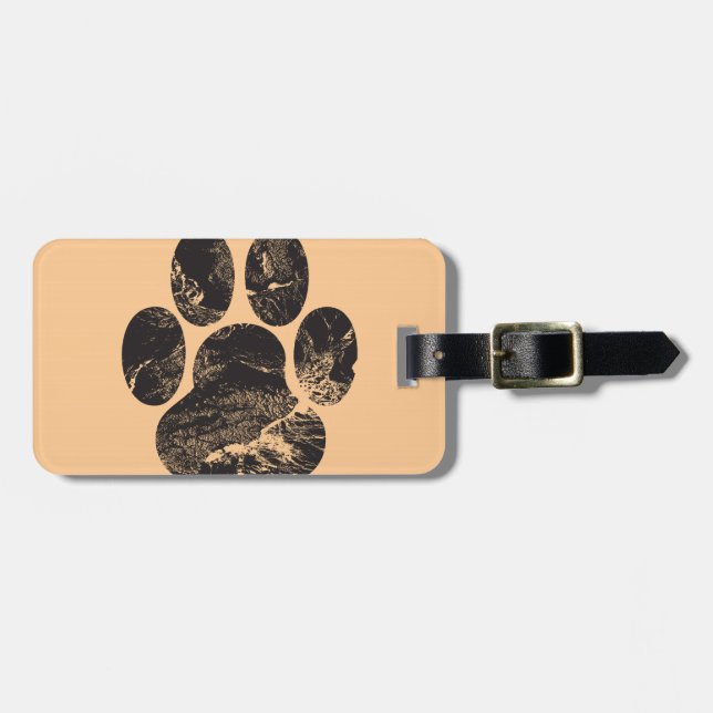 Etiqueta De Bagagem Impressão de Paw (Frente Horizontal)